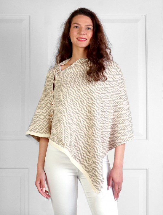 Diamond Pattern Button Shawl